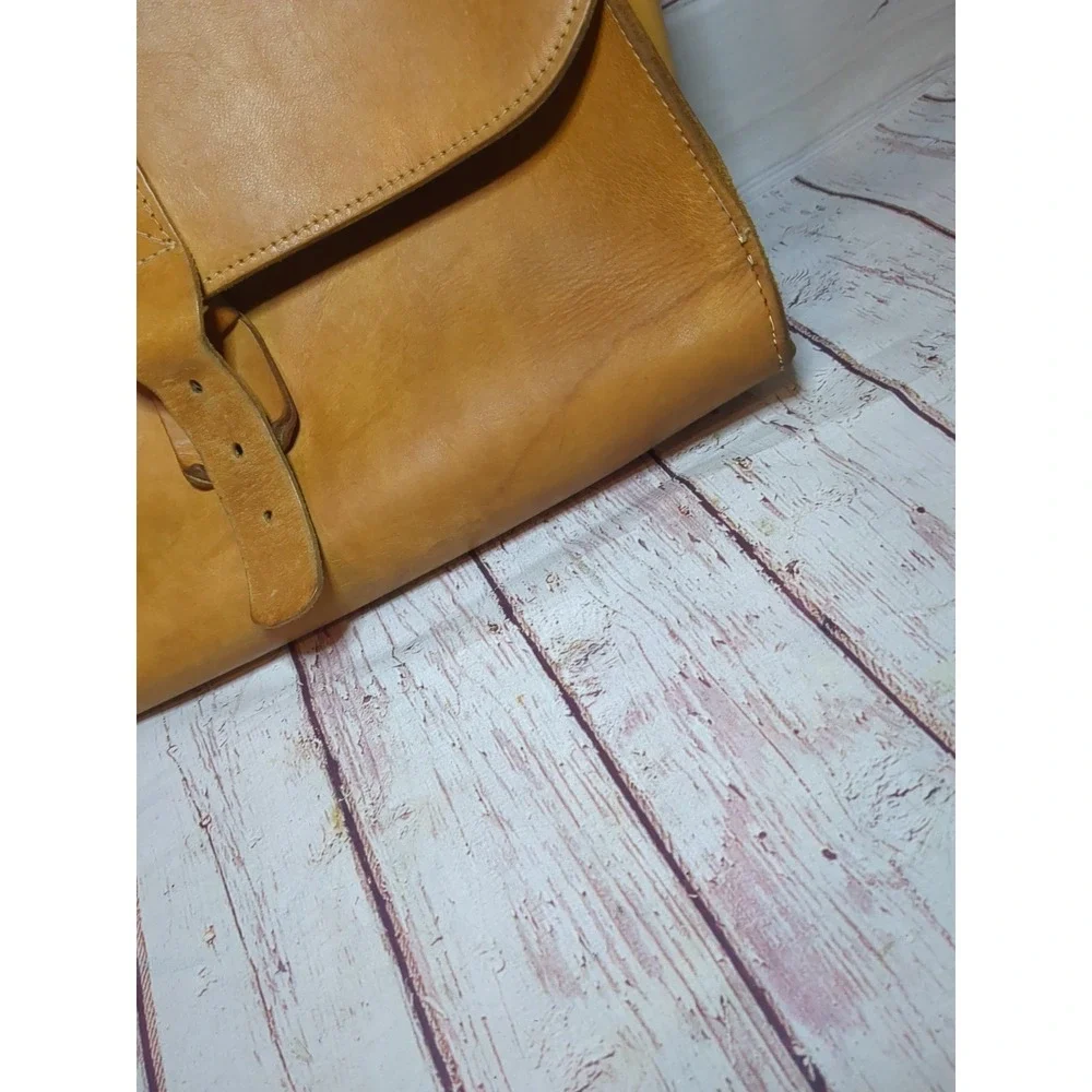 Leather Satchel Messenger Bag No Shoulder Strap